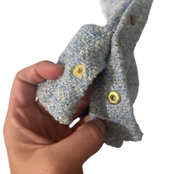 Soft Surroundings El Chate Heather Blue Long Sleeve Henley Top Size L Sweater - Picture 8 of 11